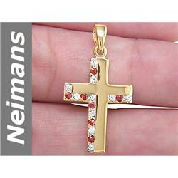 0.64 ct Songea Sapphire & White Sapphire Pendant 14kt Gold