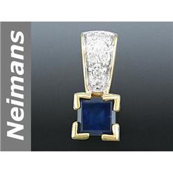 1.00 ct Sapphire & Diamond Pendant 14kt Gold