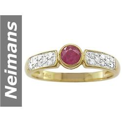 0.56 ct Ruby & Diamond Ring 14kt Gold