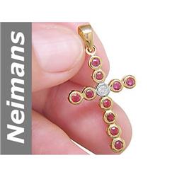 1.06 ct Songea Sapphire & Diamond Pendant 14kt Gold