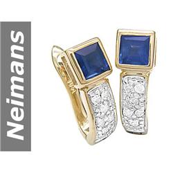 0.84 ct Sapphire & Diamond Earrings 14kt Gold