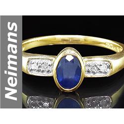 0.64 ct Sapphire & Diamond Ring 14kt Gold