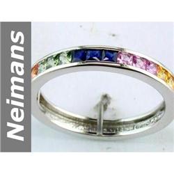 1.23 ct Blue, Green, Orange, Pink, Yellow Sapphi Ring 14kt Gold