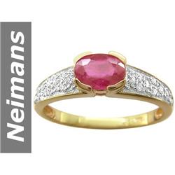 1.08 ct Ruby & Diamond Ring 14kt Gold