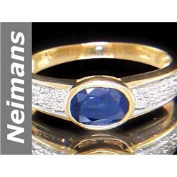 1.25 ct Sapphire & Diamond Ring 14kt Gold