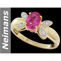 0.99 ct Ruby & Diamond Ring 14kt Gold