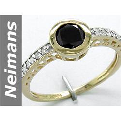 1.1 ct Black & White Diamond Ring 14kt Gold