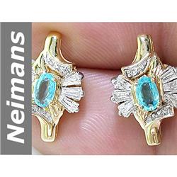 1.08 ct Apatite & Diamond Earrings 14kt Gold