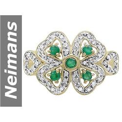 0.63 ct Emerald & Diamond Ring 14kt Gold