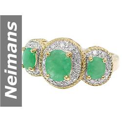 2.09 ct Emerald & Diamond Ring 14kt Gold