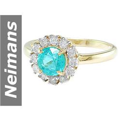 1.34 ct Apatite & Diamond Ring 14kt Gold