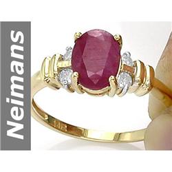 1.63 ct Ruby & Diamond Ring 14kt Gold
