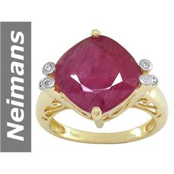 9.88 ct Ruby & Diamond Ring 14kt Gold
