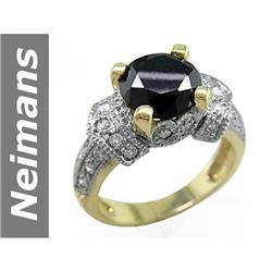 3.46 ct Black & White Diamond Ring 14kt Gold