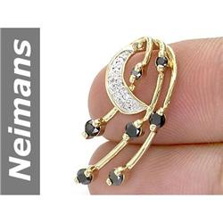 0.53 ct Black & White Diamond Pendant 14kt Gold