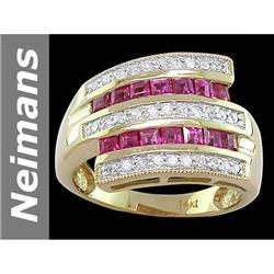 1.34 ct Ruby & Diamond Ring 14kt Gold