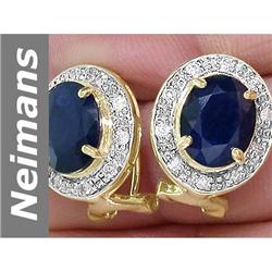 6.28 ct Sapphire & Diamond Earrings 14kt Gold