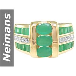 3.41 ct Emerald & Diamond Ring 14kt Gold