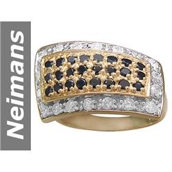 1.63 ct Black & White Diamond Ring 14kt Gold