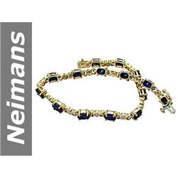 9.15 ct Sapphire & Diamond Bracelet 14kt Gold