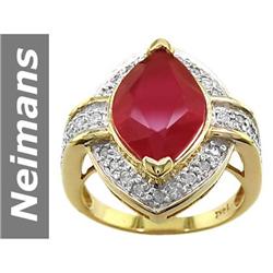 5.48 ct Ruby & Diamond Ring 14kt Gold
