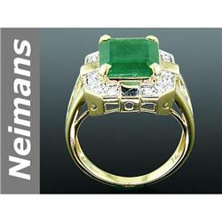 8.67 ct Emerald & Diamond Ring 14kt Gold