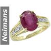 Image 1 : 3 ct Ruby & Diamond Ring 14kt Gold