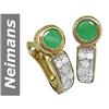 Image 1 : 0.94 ct Emerald & Diamond Earrings 14kt Gold