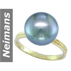 12.5 MM Black Tahitian Pearl Ring 14kt Gold