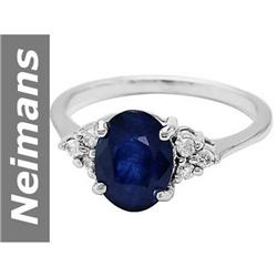 2.6 ct Sapphire & Diamond Ring 14kt Gold