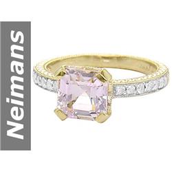 3.75 ct Pink Kunzite & Diamond Ring 14kt Gold