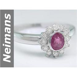 Wow 0.8 ct  Burma Ruby & Diamond Ring 14kt Gold $1NR