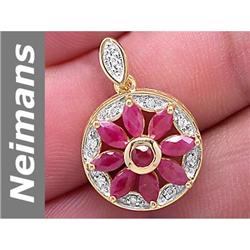 2.22 ct Ruby & Diamond Pendant 14kt Gold