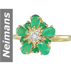 1.75 ct Emerald & Diamond Ring 14kt Gold