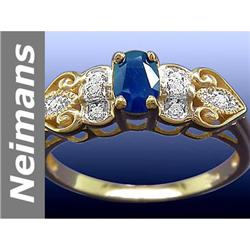 0.64 ct Sapphire & Diamond Ring 14kt Gold