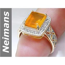 2.61 ct Fire Opal & Diamond Ring 14kt Gold