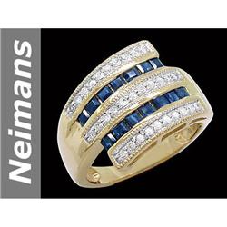 1.34 ct Sapphire & Diamond Ring 14kt Gold