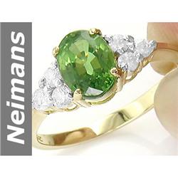 2.68 ct Green Apatite & Diamond Ring 14kt Gold