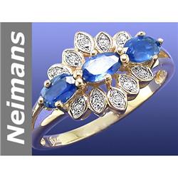 1.4 ct Sapphire & Diamond Ring 14kt Gold