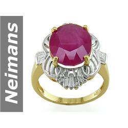 Incredible 9.43 ct Ruby & Diamond Ring 14kt Gold $1NR