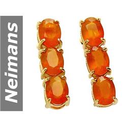 3.78 ct Fire Opal Earrings 14kt Gold