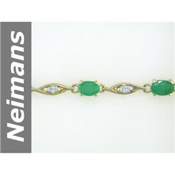 4.77 ct Emerald & Diamond Bracelet 14kt Gold