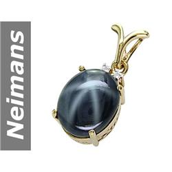 9.43 ct Star Sapphire & Diamond Pendant 14kt Gold