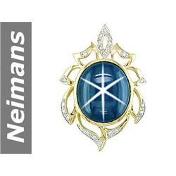 56.46 ct Star Sapphire & Diamond Pendant 14kt Gold
