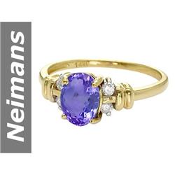 1.38 ct Tanzanite & Diamond Ring 14kt Gold
