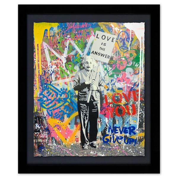 Mr. Brainwash, "Einstein" Framed Original Mixed Media, Hand Signed with Certific