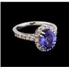 2.41 ctw Tanzanite and Diamond Ring - 14KT White Gold