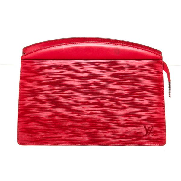 Louis Vuitton Red Epi Leather Clutch Bag