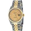 Image 1 : Rolex Mens 2 Tone Champagne Linen Index 36MM Datejust Wristwatch Oyster Perpetua