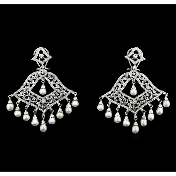 2.95 ctw Diamond Earrings - 14KT White Gold